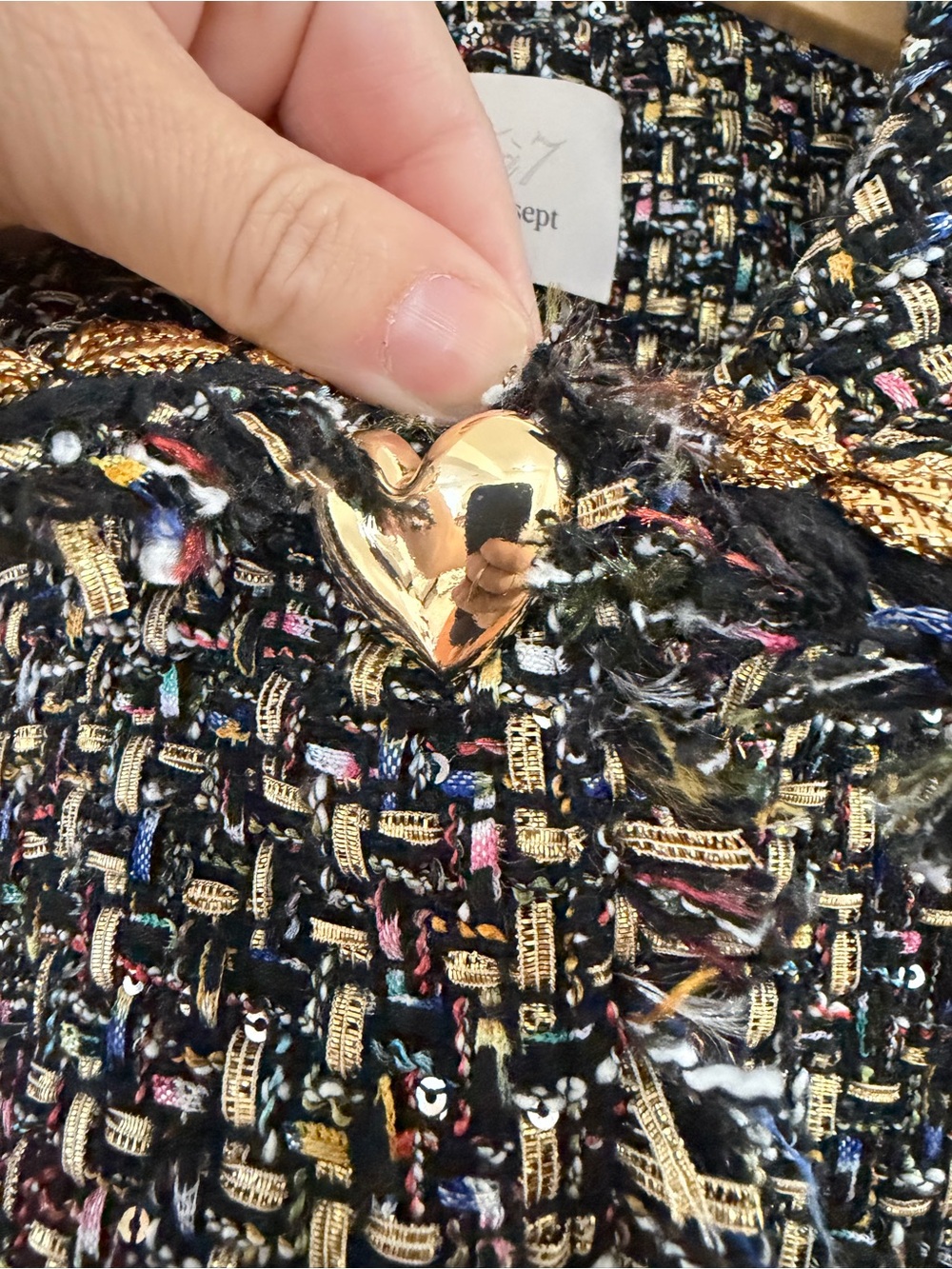 Cinq a Sept 'Odette' Cropped Confetti Tweed Jacket - Size 12 - Picture 7 of 11